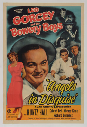 a movie poster with a man in a hat and a woman in a red dress and other cast members in various scenes