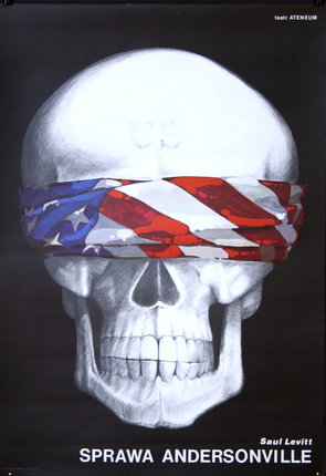 a skull with a flag on its head