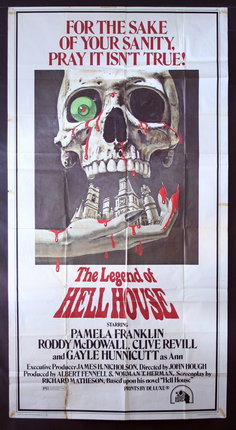 a poster of a skull with blood on it