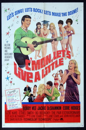 a movie poster with a man playing a guitar and people dancing