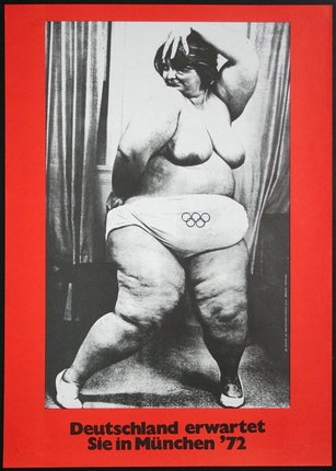 a large woman in a bathing suit