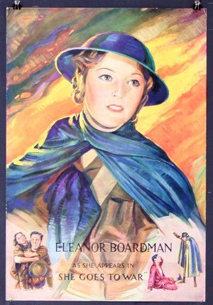 a poster of a woman wearing a hat and cape