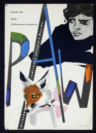 a poster with a fox and a man