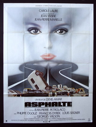 a movie poster of a woman and a car