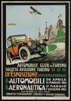 an old car on a poster