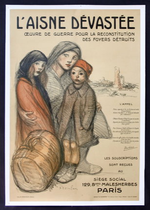 a poster of a woman and two children