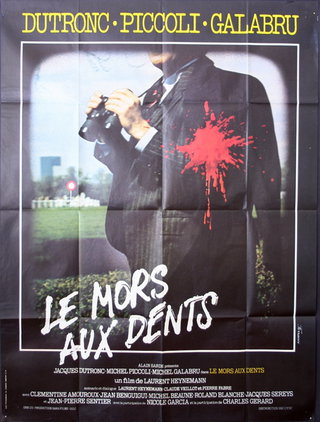 a movie poster of a man holding binoculars