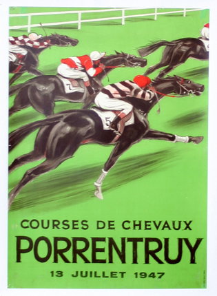 a poster of a race horse racing