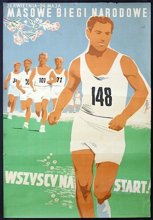 a poster of a runner