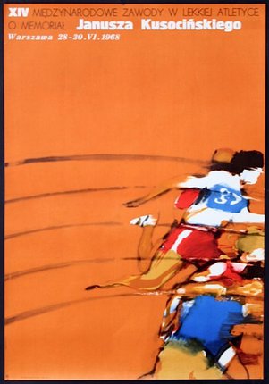 a poster of a runner running