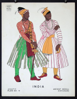 a poster of two men wearing traditional clothing