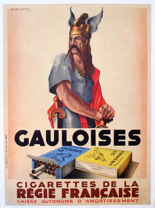 a poster of a man with a crown and cigarettes