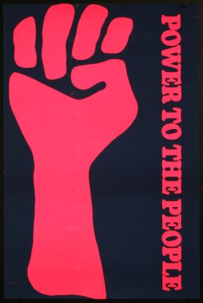 a poster with a fist