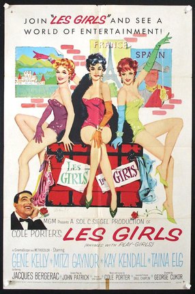 a movie poster of three women sitting on a suitcase