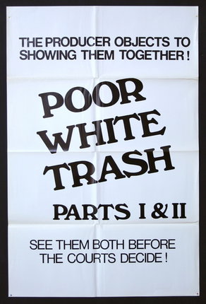 a poster with black text