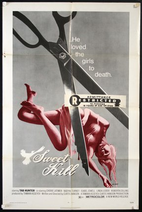 a poster of a woman with a pair of scissors