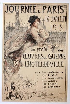 a poster of a woman carrying a baby