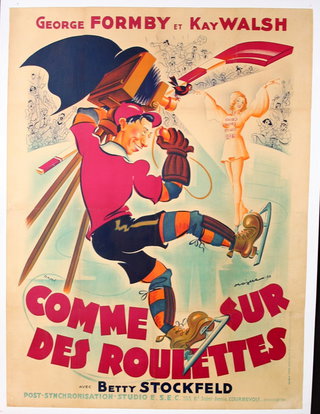 a poster of a man skating