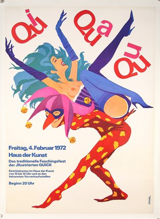 a poster of a woman and a clown