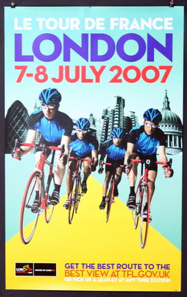 a poster of a group of cyclists