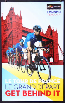 a poster of a group of cyclists