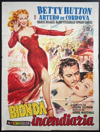 a movie poster with a woman in a red dress