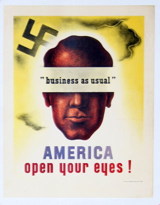 a poster with a man's head and a symbol