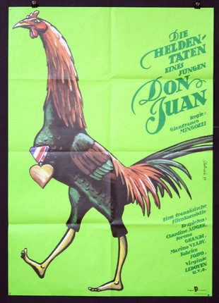 a poster of a rooster