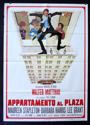 a movie poster of a man jumping on a building