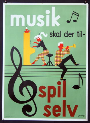 a poster with a couple of people playing instruments