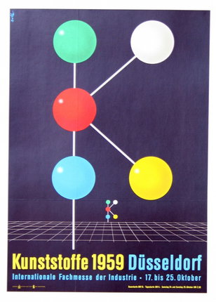 a poster with colorful circles and lines