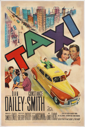 a poster of a taxi