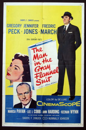 a movie poster of a man in the gray flannel suit