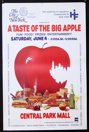 a poster of an apple and food