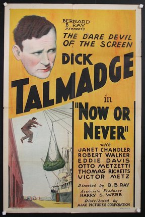 a movie poster with a man running on a rope