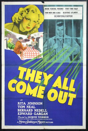 a movie poster with a woman behind bars