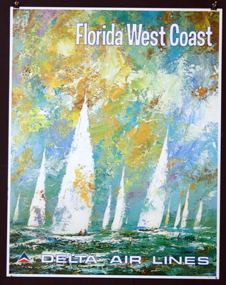 a poster with sailboats on the water