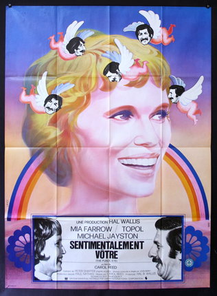 a poster of a woman with angels on her head