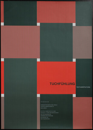 a poster with squares and text