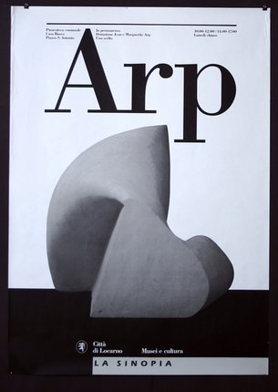 a poster with a sculpture on it