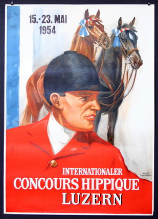 a poster of a man and horses