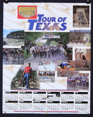 a calendar with images of cyclists