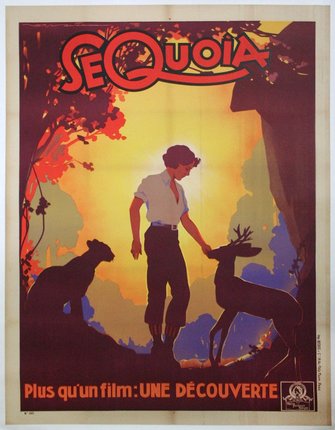 a poster of a man and two animals