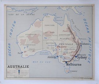 a map of australia with black text
