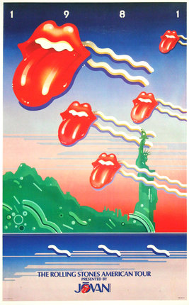 a poster with red tongue sticking out