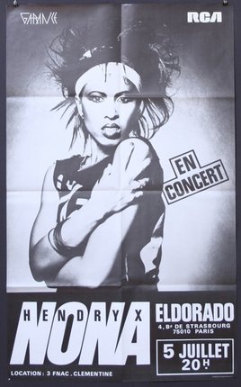 a poster of a woman with a hair band