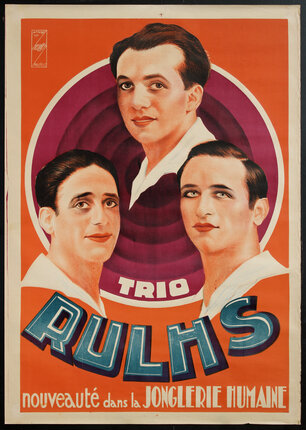 a poster of men in white shirts