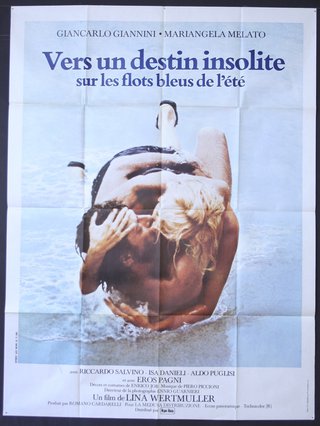 a movie poster of a man and woman in water