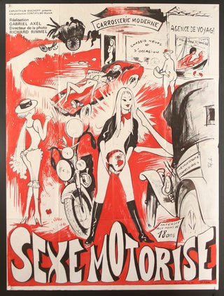 a poster of a woman and motorcycles