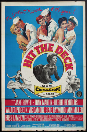 a movie poster of three sailors embracing women
